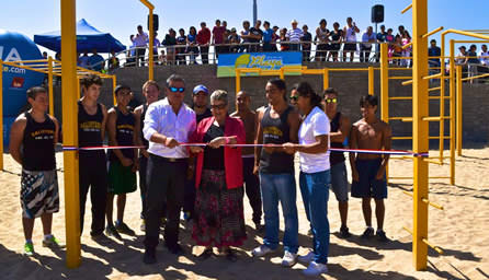 Parque de barras para Calistenia en Playa del Deporte inauguró alcaldesa Virginia Reginato