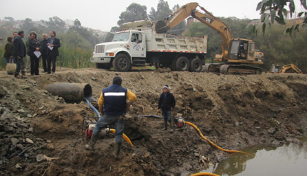 Avance de desembanque del Tranque Forestal fue inspeccionado por alcaldesa Virginia Reginato