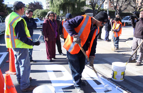 Alcaldesa Virginia Reginato, demarcacion vial