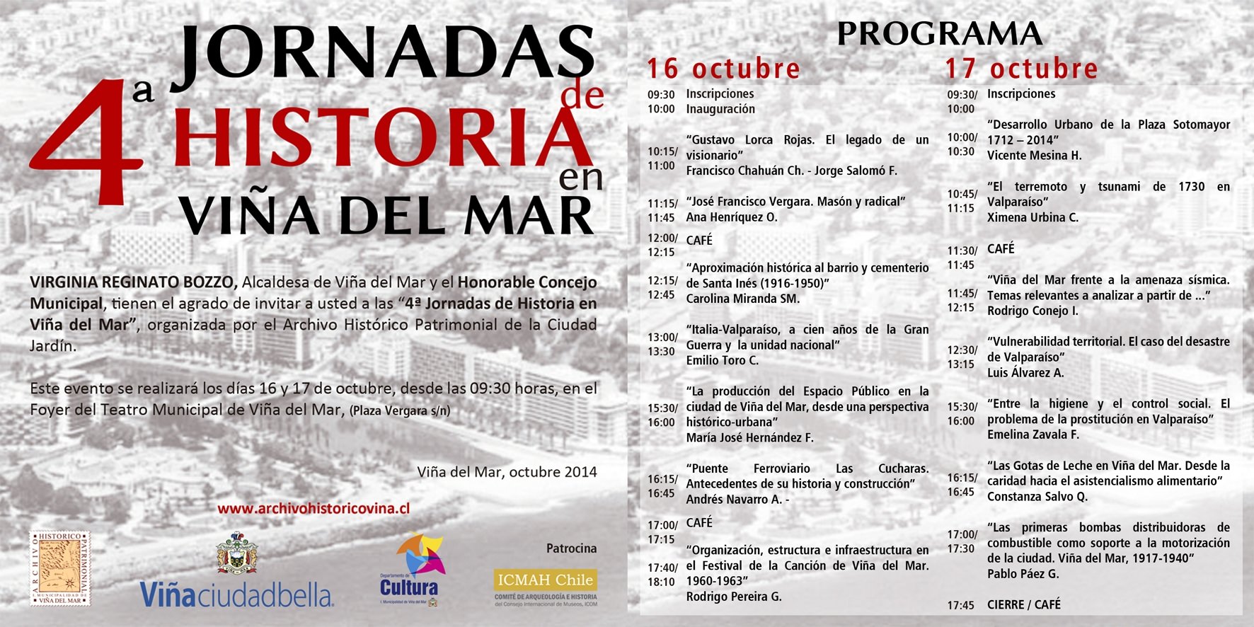 Municipalidad de Viña del Mar invita a las 4a  Jornadas de Historia