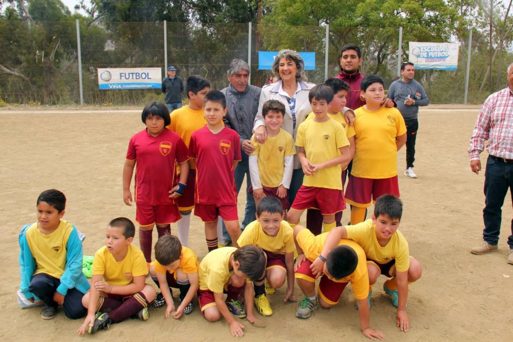 Imagen principal: Nuevo muro perimetral de estadio El Bosque de Santa Inés fue entregado por alcaldesa Virginia Reginato