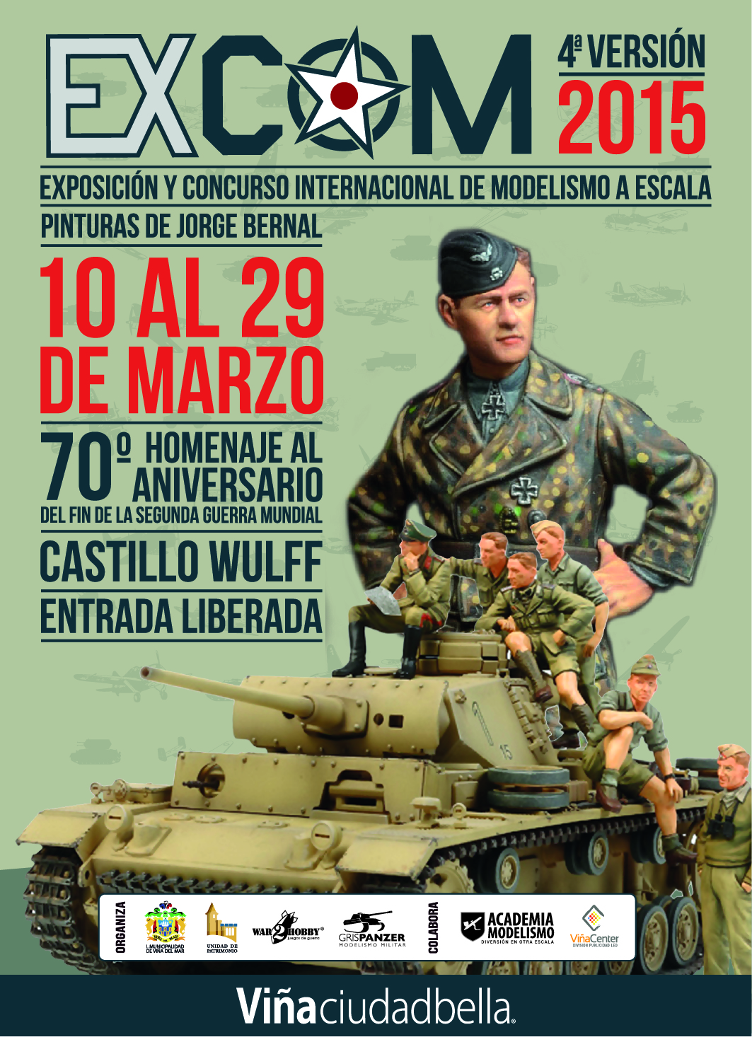 Municipio de Viña del Mar presenta muestra de aviones, figuras y dioramas de Segunda Guerra Mundial en salones del Castillo Wulff