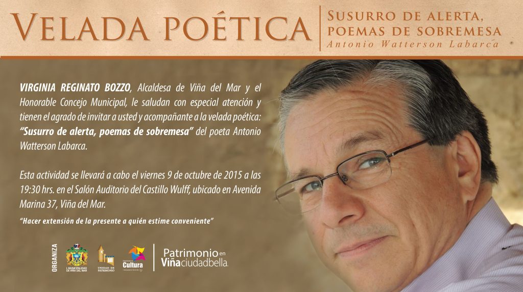 Imagen principal: Municipio de Viña del Mar invita a velada poética con escritor regional Antonio Watterson