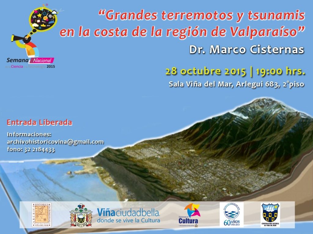 Imagen principal: Municipalidad de Viña del Mar invita a charla sobre grandes terremotos y tsunamis en la costa de la región de Valparaíso