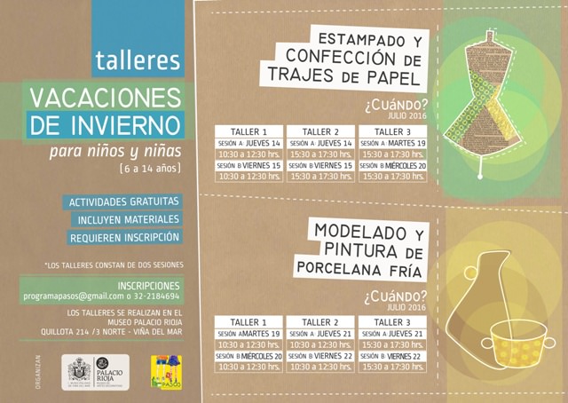 Entretenidos talleres de manualidades  ofrece en Programa Pasos del Municipio de Viña del Mar en vacaciones de invierno