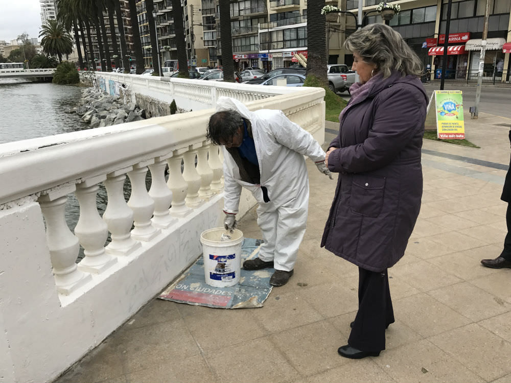 Viña del Mar se prepara para Fiestas Patrias repintando espacios públicos