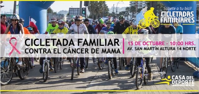 Municipio de Viña del Mar invita a cicletada  familiar en marco de campaña contra el cáncer de mama