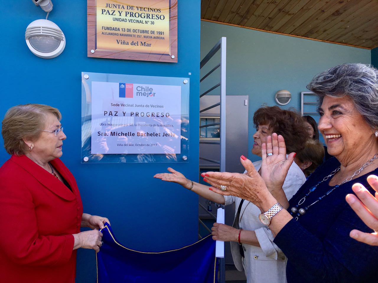 Nueva sede social en  Nueva Aurora inauguraron Presidenta Bachelet y alcaldesa Virginia Reginato
