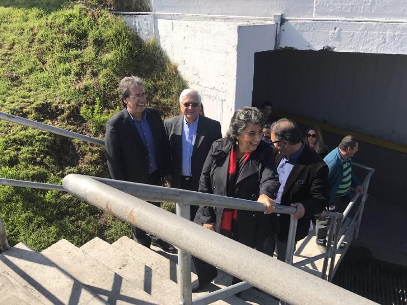 Alcaldesa Virginia Reginato, paso bajo nivel