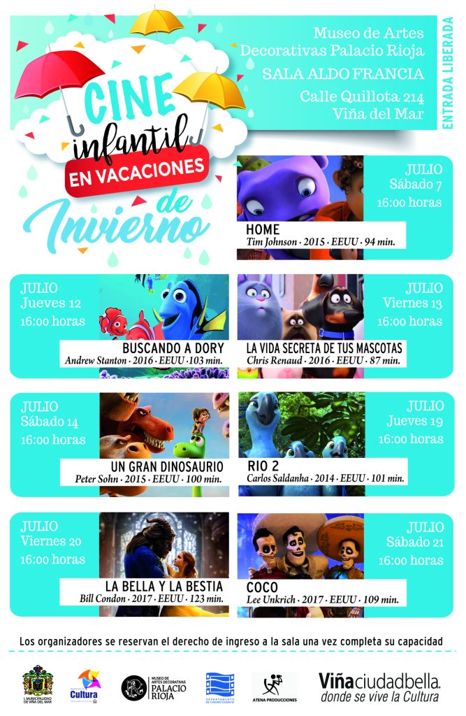 Imagen principal: Municipio de Viña del Mar invita a cine infantil en vacaciones de invierno