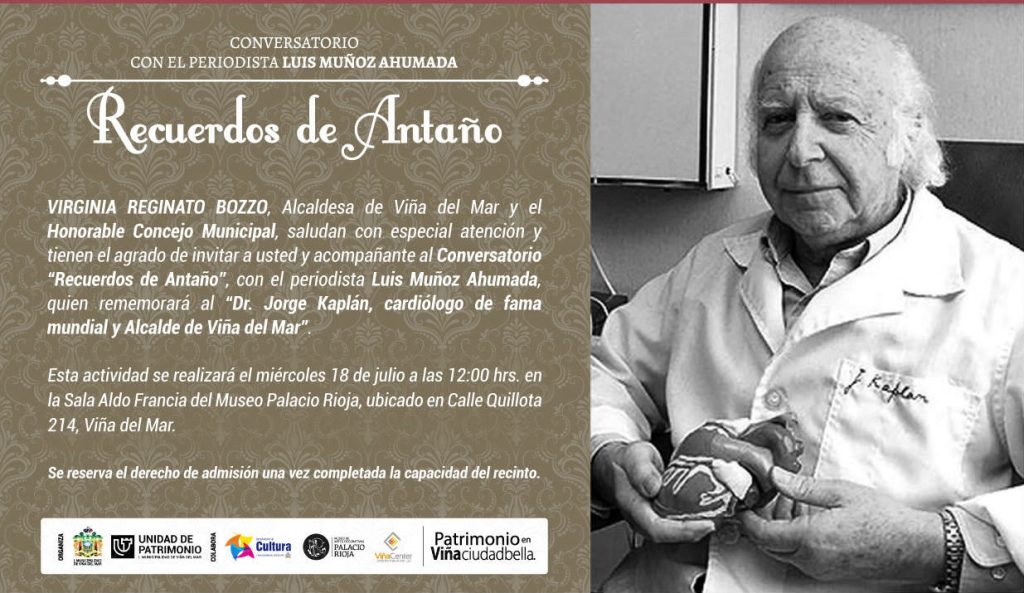 Imagen principal: Municipio de Viña del Mar invita a Conversatorio “Recuerdos de antaño” que recordará al conocido doctor Jorge Kaplán
