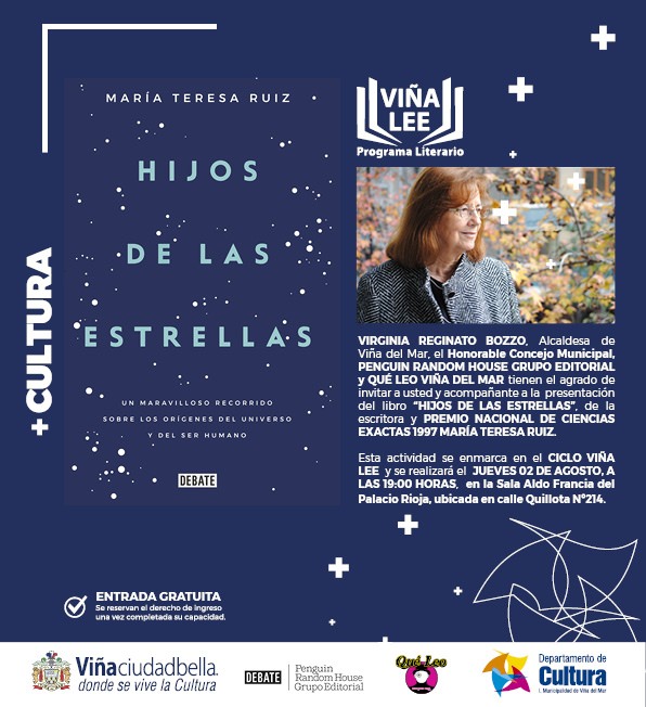 Municipalidad de Viña del Mar invita a presentación del libro “Hijos de las estrellas” de María Teresa Ruiz