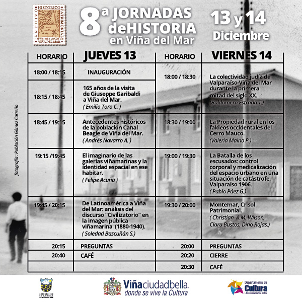Municipalidad de Viña del Mar invita a participar en 8ª Jornadas de Historia
