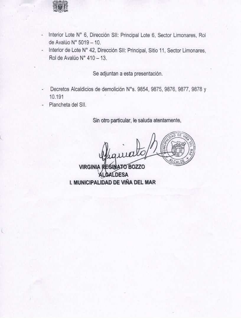 Municipio de Viña del Mar solicitó auxilio de la fuerza pública para demolición y retiro de toma ilegal en sector Limonares