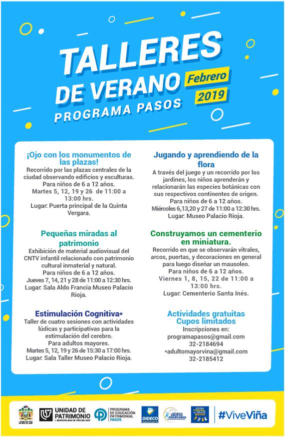 Un entretenido verano continúa en Viña del Mar con actividades sobre Educación Patrimonial gratis en febrero