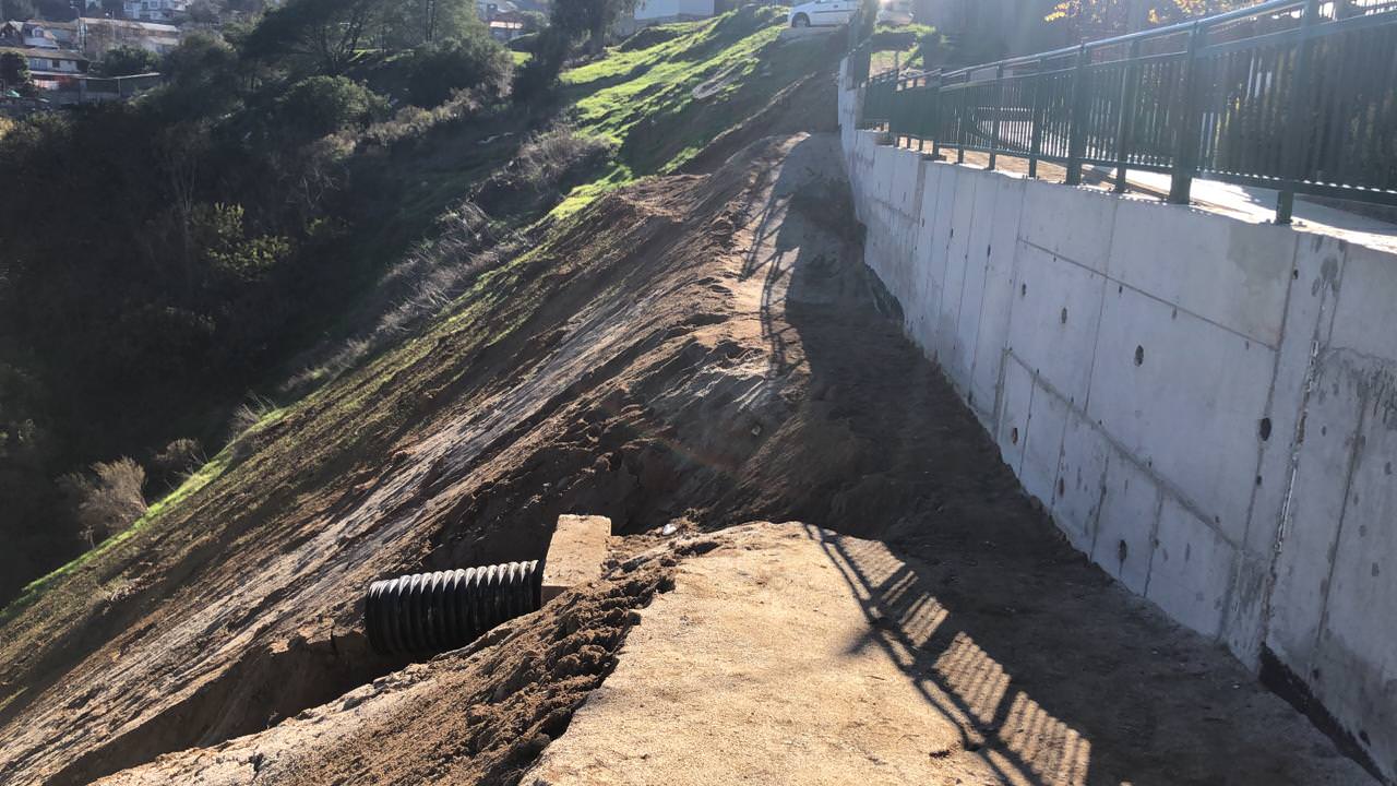 Municipio de Viña del Mar finalizó construcción de muro de contención en El Olivar