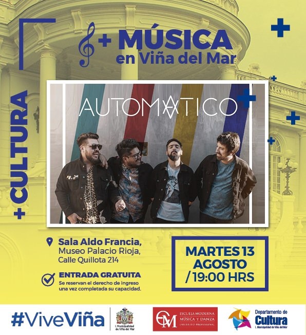 Municipalidad de Viña del Mar invita a concierto de Art Pop del grupo Automático