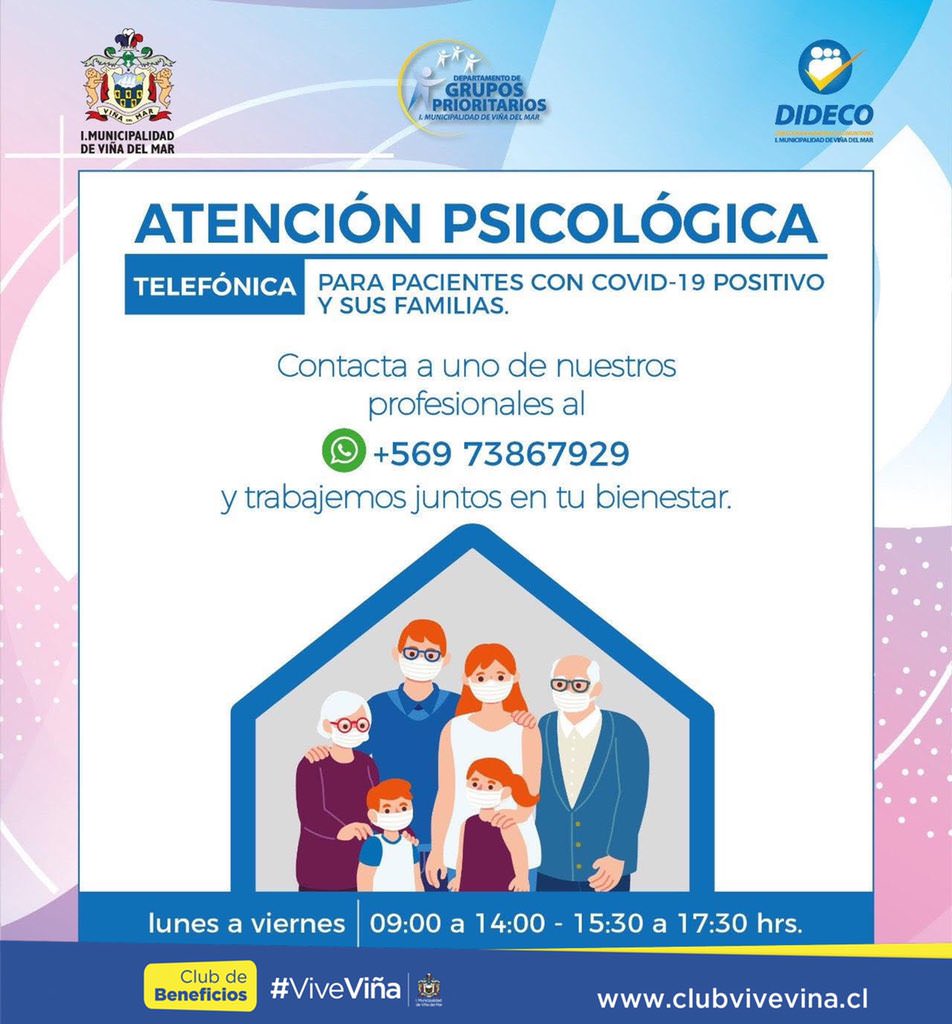 Municipio de Viña del Mar implementa servicio de atención psicológica telefónica a pacientes con Covid 19