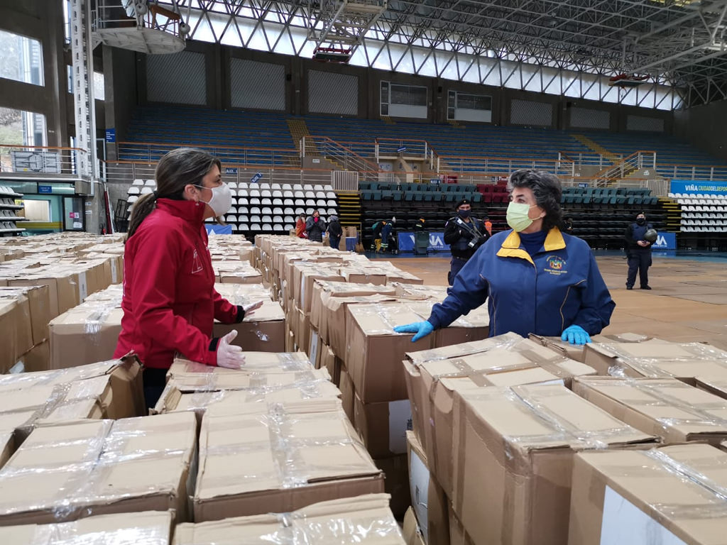 Distribución canastas de alimentos