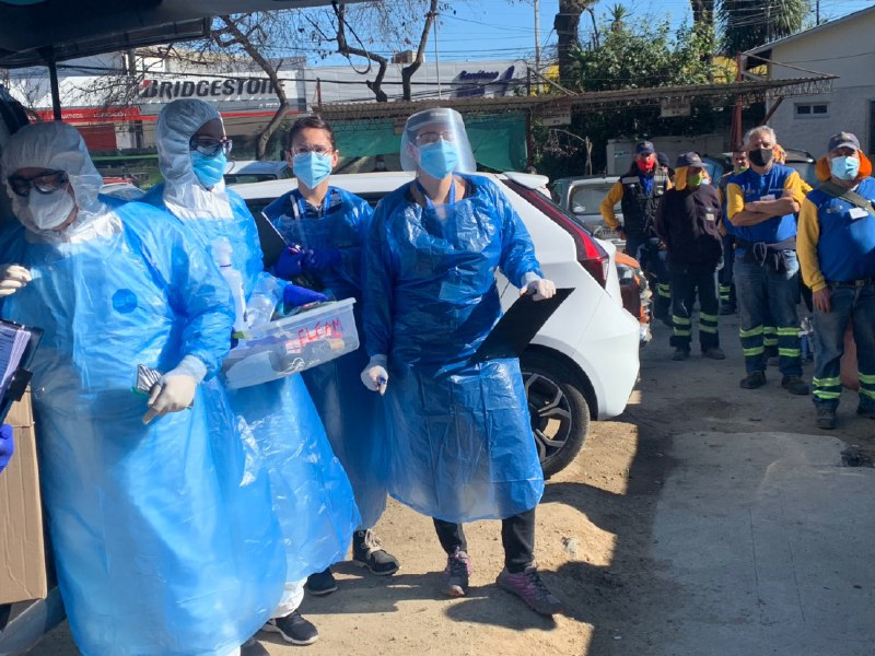 Realizan examen de PCR a trabajadores de aseo de la Municipalidad de Viña del Mar