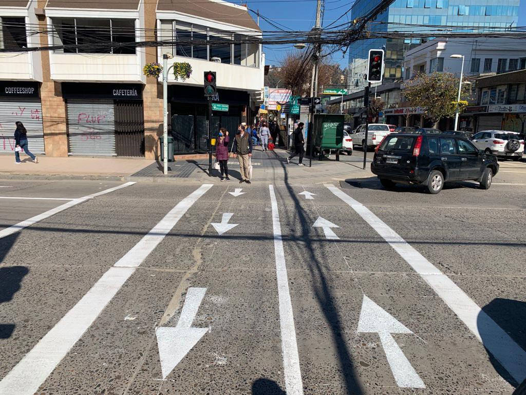 Demarcación vial diferida para peatones