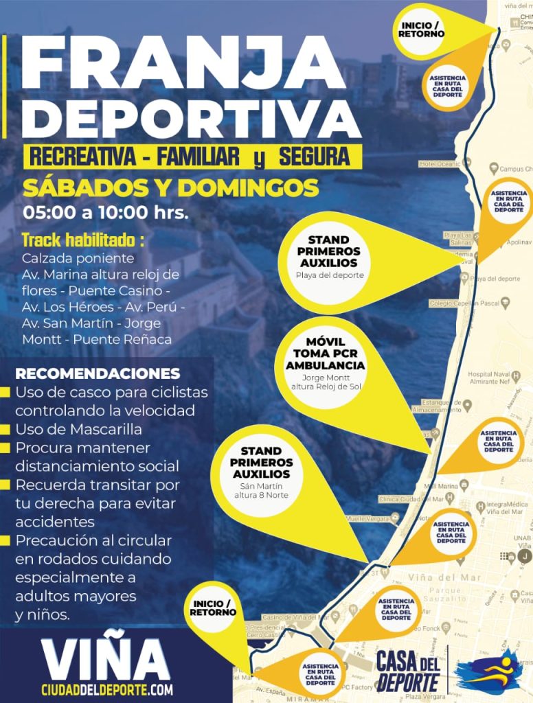 Imagen principal: Municipio de Viña del Mar potencia franja deportiva con circuito continuo de más de 7 kilómetros y medidas de seguridad