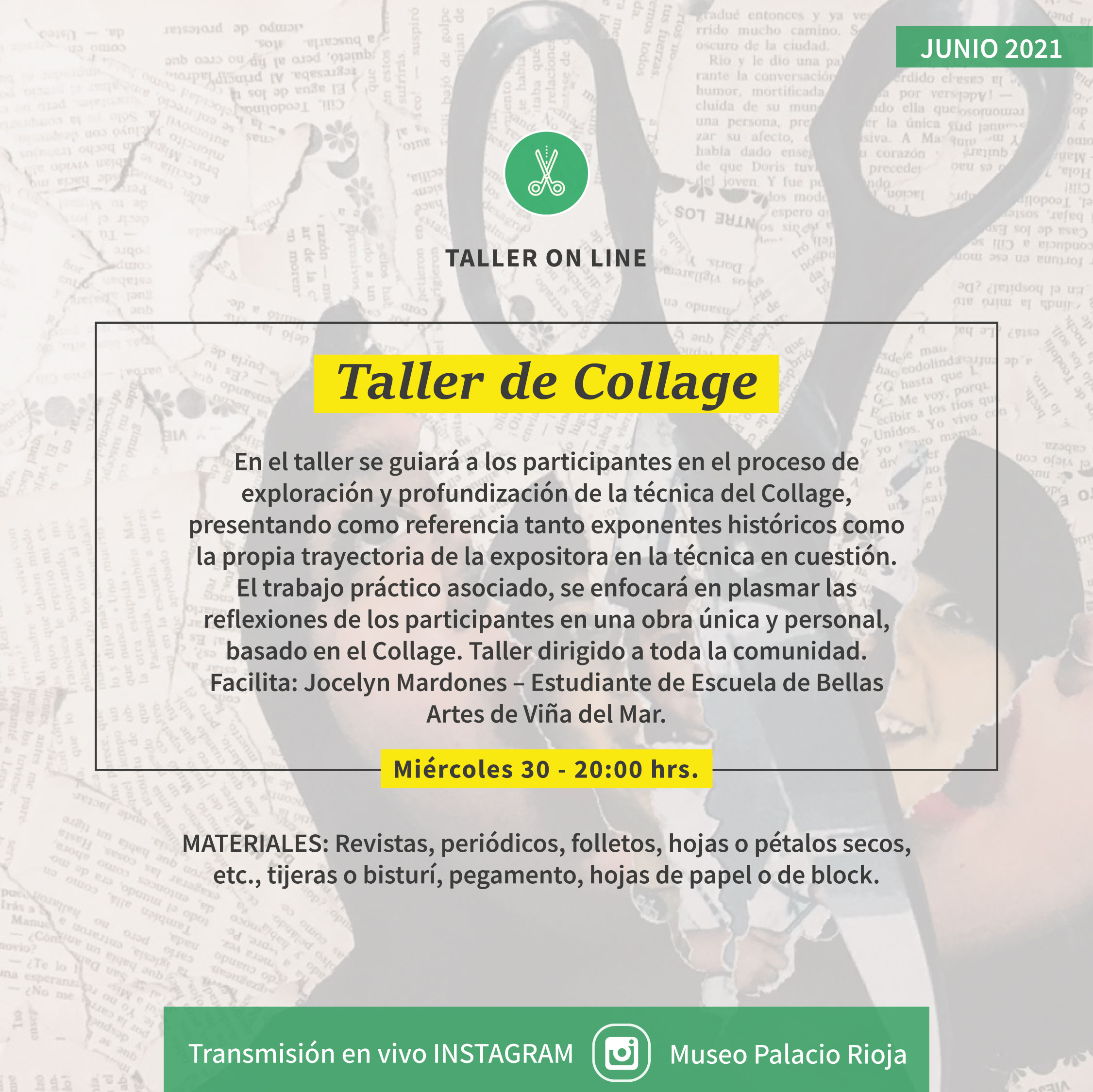 Talleres de arte online y gratuitos ofrece durante junio el Palacio Rioja