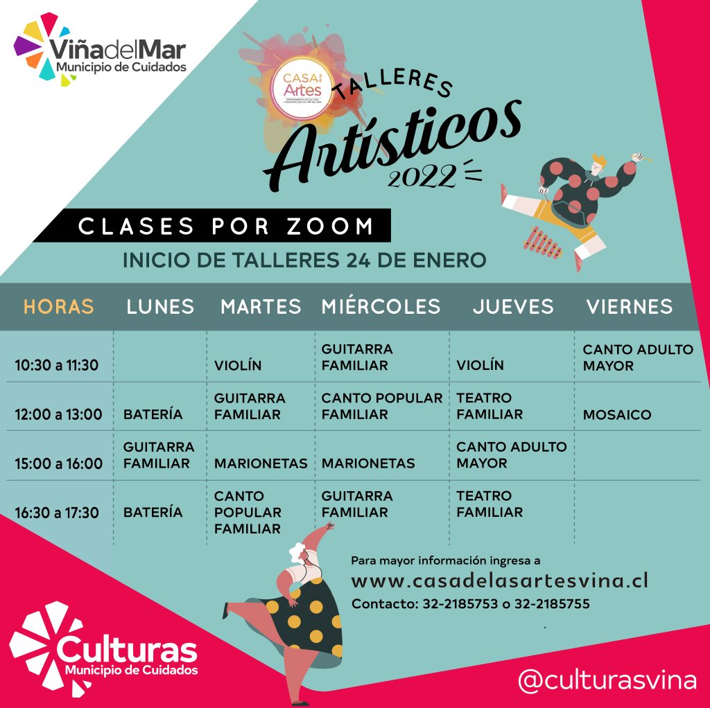Imagen principal: Municipio de Cuidados abre inscripciones para talleres de Casa de las Artes en Viña del Mar
