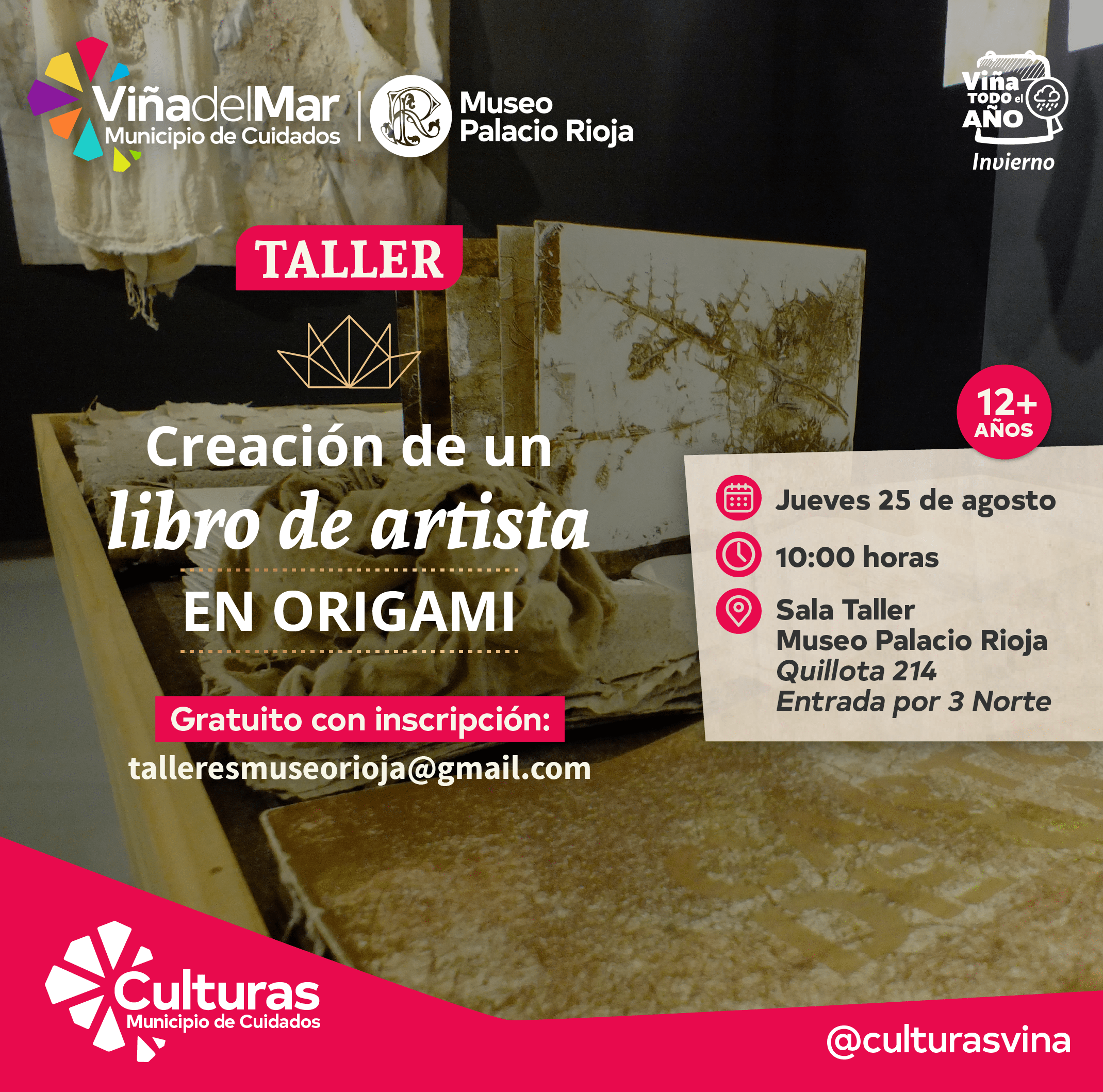 Museo Palacio Rioja ofrece taller para crear un “libro de artista” en origami