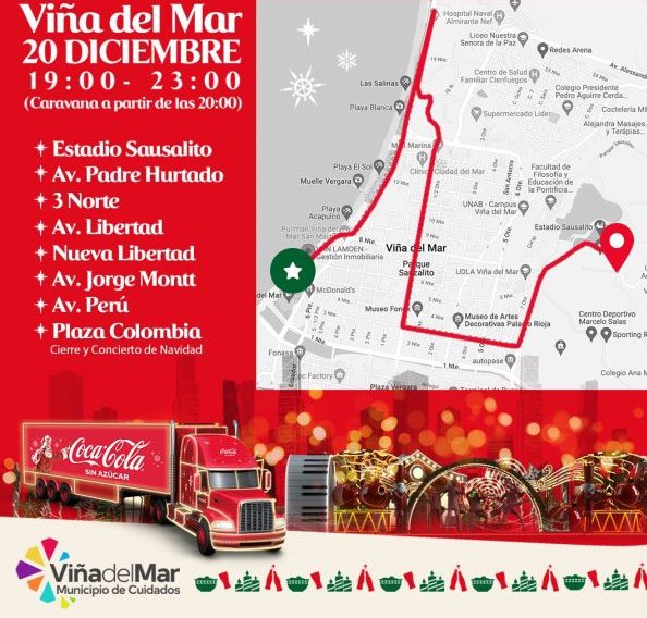 Municipio de Viña del Mar invita a presenciar caravana navideña de luces y colores